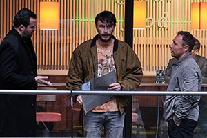 Code 404. Image shows from L to R: DI John Major (Daniel Mays), Liam Cleasby (Richard Gadd), DI Roy Carver (Stephen Graham)