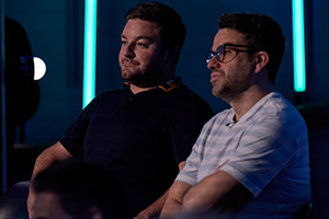 Comedians Giving Lectures. Image shows from L to R: Alex Brooker, Michael Spicer