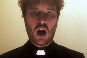 Comedians In Quarantine. Priest (Edward Easton). Copyright: Comedy Central