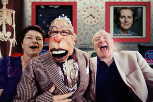 The Comedy Years. Image shows from L to R: Louise Gold, Steve Nallon. Copyright: Shiver Productions