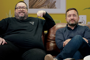 The Comedy Years. Image shows from L to R: Ewen MacIntosh, Joel Beckett. Copyright: Shiver Productions