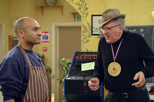 Count Arthur Strong. Image shows from L to R: Bulent (Chris Ryman), Count Arthur Strong (Steve Delaney)