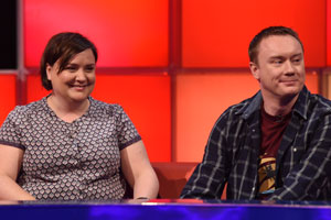 Dara O Briain's Go 8 Bit. Image shows from L to R: Susan Calman, Steve McNeil. Copyright: DLT Entertainment Ltd.