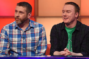 Dara O Briain's Go 8 Bit. Image shows from L to R: Dave Gorman, Steve McNeil. Copyright: DLT Entertainment Ltd.