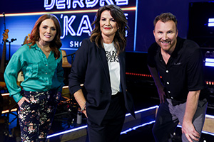 The Deirdre O'Kane Show. Image shows from L to R: Emma Doran, Deirdre O'Kane, Jason Byrne