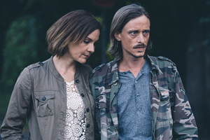 Detectorists. Image shows from L to R: Becky (Rachael Stirling), Andy Stone (Mackenzie Crook)