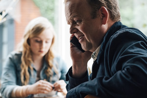 Detectorists. Image shows from L to R: Kate (Alexa Davies), Lance Stater (Toby Jones)