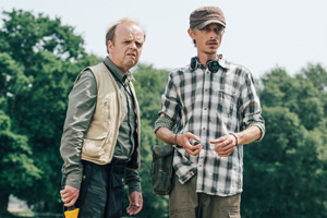 Detectorists. Image shows from L to R: Lance Stater (Toby Jones), Andy Stone (Mackenzie Crook)