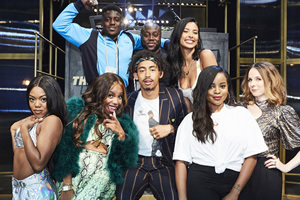 Don't Hate The Playaz. Image shows from L to R: Lady Leshurr, London Hughes, Mist, Jordan Stephens, Shortee Blitz, Maya Jama, Keisha Buchanan, Cariad Lloyd