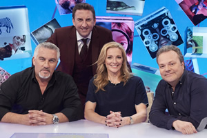 Duck Quacks Don't Echo. Image shows from L to R: Paul Hollywood, Lee Mack, Gabby Logan, Hal Cruttenden. Copyright: Magnum Media