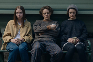 The End Of The F***ing World. Image shows from L to R: Alyssa (Jessica Barden), Iggy (Florence Bell), Silent Lisa (Aoife Duffin)