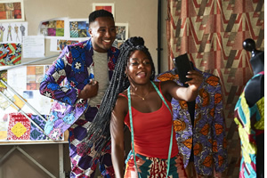 Enterprice. Image shows from L to R: Jeremiah (Trieve Blackwood-Cambridge), Temi (Danielle Vitalis). Copyright: Fudge Park