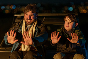 Everyone Else Burns. Image shows left to right: David Lewis (Simon Bird), Aaron (Harry Connor)