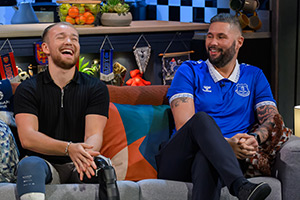 Fantasy Football League. Image shows left to right: Billy Monger, Tony Bellew