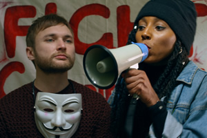 Flatshare. Image shows from L to R: Seb (Nic Bernasconi), Kemi (Ani Nelson)