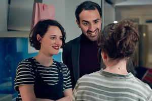 Fleabag. Image shows from L to R: Fleabag (Phoebe Waller-Bridge), Bus Rodent (Jamie Demetriou). Copyright: Two Brothers Pictures