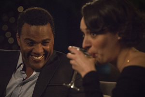 Fleabag. Image shows from L to R: Hot Misogynist (Ray Fearon), Fleabag (Phoebe Waller-Bridge). Copyright: Two Brothers Pictures