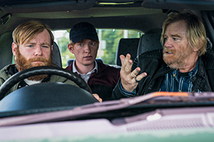 Frank Of Ireland. Image shows from L to R: Frank (Brian Gleeson), Doofus (Domhnall Gleeson), Liam (Brendan Gleeson)