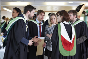 Fresh Meat. Image shows from L to R: Vod (Zawe Ashton), JP (Jack Whitehall), Kingsley (Joe Thomas), Josie (Kimberley Nixon), Oregon (Charlotte Ritchie), Howard (Greg McHugh). Copyright: Objective Productions / Lime Pictures