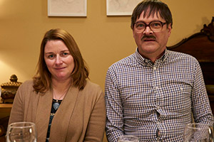 Friday Night Dinner. Image shows from L to R: Other Jackie (Rosie Cavaliero), Jim (Mark Heap)