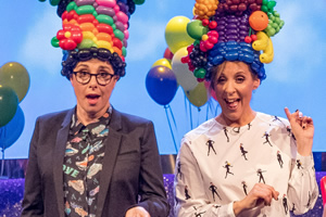 The Generation Game. Image shows from L to R: Mel Giedroyc, Sue Perkins. Copyright: BBC