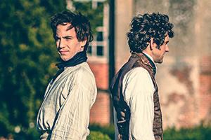 Ghosts. Image shows from L to R: Cavalry Officer (Dan Nicholson), Thomas (Mathew Baynton). Copyright: Monumental Pictures