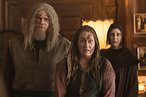 Ghosts. Image shows left to right: Simon Farnaby, Martha Howe-Douglas