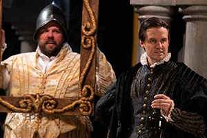 The Goes Wrong Show. Image shows from L to R: Robert (Henry Lewis), Chris (Henry Shields)