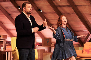 Guessable?. Image shows from L to R: Jason Manford, Angela Scanlon. Copyright: Tuesday's Child