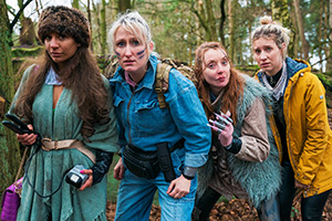 Henpocalypse!. Image shows left to right: Zara (Lucie Shorthouse), Veena (Lauren O'Rourke), Bernadette (Elizabeth Berrington), Shelly (Callie Cooke)