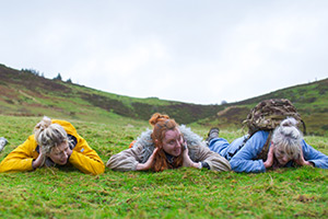 Henpocalypse!. Image shows left to right: Shelly (Callie Cooke), Bernadette (Elizabeth Berrington), Veena (Lauren O'Rourke)