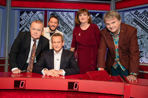 Have I Got News For You. Image shows from L to R: Ian Hislop, Jon Richardson, Alexander Armstrong, Nicky Morgan, Paul Merton