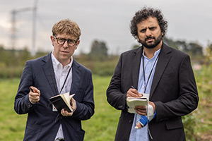 Hold The Front Page. Image shows left to right: Josh Widdicombe, Nish Kumar