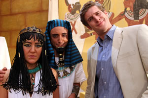 Horrible Histories. Image shows from L to R: Gemma Whelan, Ryan Sampson, Tom Stourton