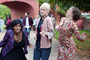 Horrible Histories. Image shows from L to R: Dominique Moore, Louise Ford, Gemma Whelan. Copyright: Lion Television / BBC