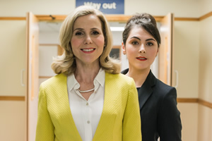 Hospital People. Image shows from L to R: Helena Steel (Sally Phillips), Helena's Aide (Emma Sidi)