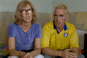 Human Remains. Image shows left to right: Michelle (Julia Davis), Stephen (Rob Brydon)