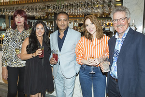 I'll Get This. Image shows from L to R: Janet Street-Porter, Scarlett Moffatt, Adil Ray, Angela Scanlon, Griff Rhys Jones. Copyright: 12 Yard Productions