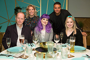 I'll Get This. Image shows from L to R: Adrian Edmondson, Sara Pascoe, Kelly Osbourne, Jermaine Jenas, Nicola Coughlan. Copyright: 12 Yard Productions