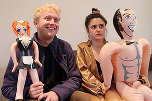 In Love With My Life-Sized Doll: True Stories. Image shows from L to R: Sebastian (Will Smith), Eva (Rebecca Rayne)