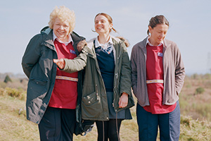 In My Skin. Image shows from L to R: Margie (Di Botcher), Bethan (Gabrielle Creevy), Katrina (Jo Hartley). Copyright: Expectation Entertainment