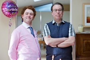 Inside No. 9. Image shows from L to R: Pat (Reece Shearsmith), Jim (Steve Pemberton). Copyright: BBC