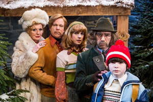 Inside No. 9. Image shows from L to R: Celia Devonshire (Rula Lenska), Julian Devonshire (Steve Pemberton), Kathy Devonshire (Jessica Raine), Klaus (Reece Shearsmith), Toby Devonshire (George Bedford). Copyright: BBC