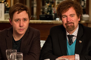 Inside No. 9. Image shows from L to R: Archie (Reece Shearsmith), Malcolm (Steve Pemberton). Copyright: BBC