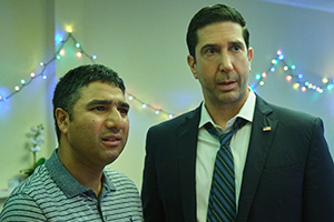 Intelligence. Image shows from L to R: Joseph Harries (Nick Mohammed), Jerry Bernstein (David Schwimmer)