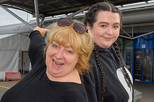 Janey And Ashley Get A Real Job. Image shows left to right: Janey Godley, Ashley Storrie