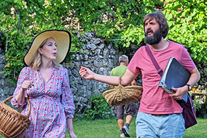 Joe & Katherine's Bargain Holidays. Image shows left to right: Katherine Ryan, Joe Wilkinson