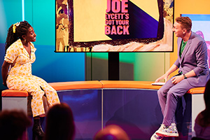 Joe Lycett's Got Your Back. Image shows from L to R: Sophie Duker, Joe Lycett