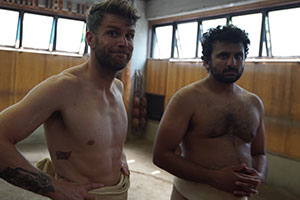 Joel & Nish Vs The World. Image shows from L to R: Joel Dommett, Nish Kumar. Copyright: Rumpus Media