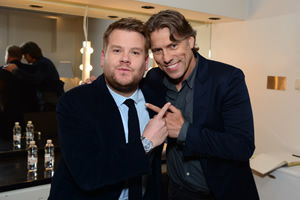 John Bishop In Conversation With.... Image shows from L to R: James Corden, John Bishop. Copyright: Lola Entertainment